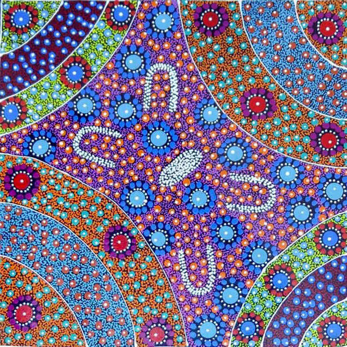 Alpar Seed Story by Maggie Bird, 30cm x 30cm. Aboriginal Painting. #AboriginalArt #UtopiaLane