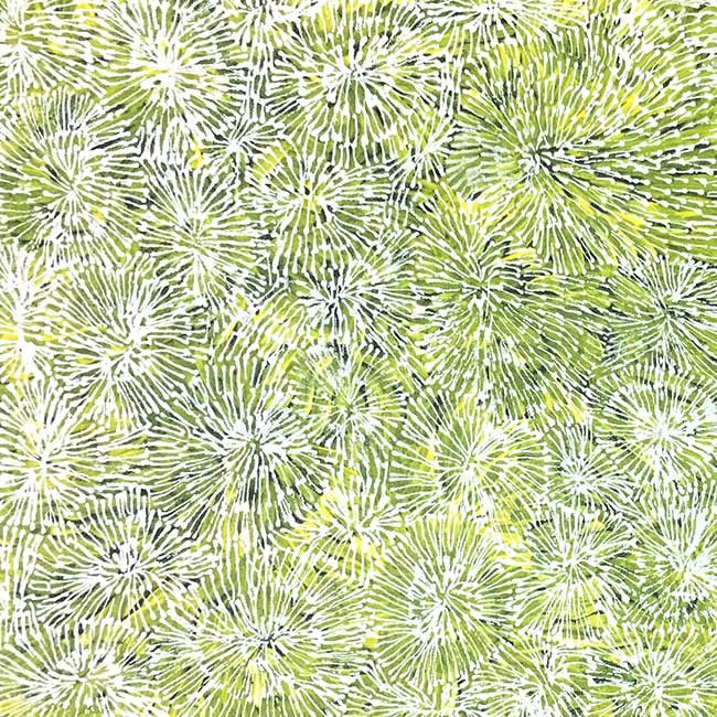 Ilyarnayt Flower by Audrey Morton Kngwarreye-by-Audrey Morton Kngwarrey-30cm x 30cm-at-Utopia-Lane-Gallery #AboriginalArt #Audrey Morton Kngwarrey