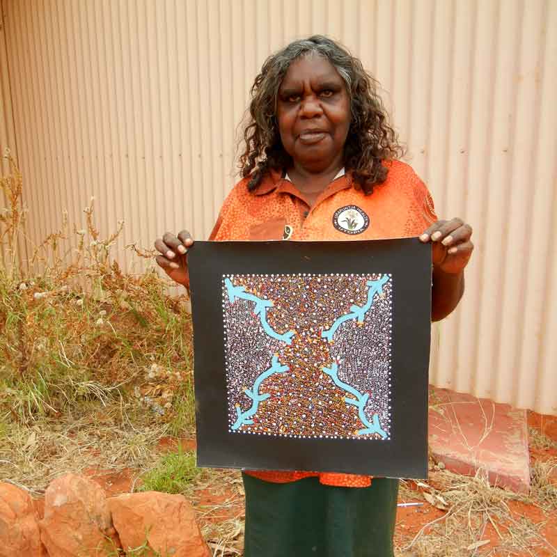 Ntyemeny (Berries) by Shirley Dixon by Shirley Dixon, 30cm x 30cm. Australian Aboriginal Art.