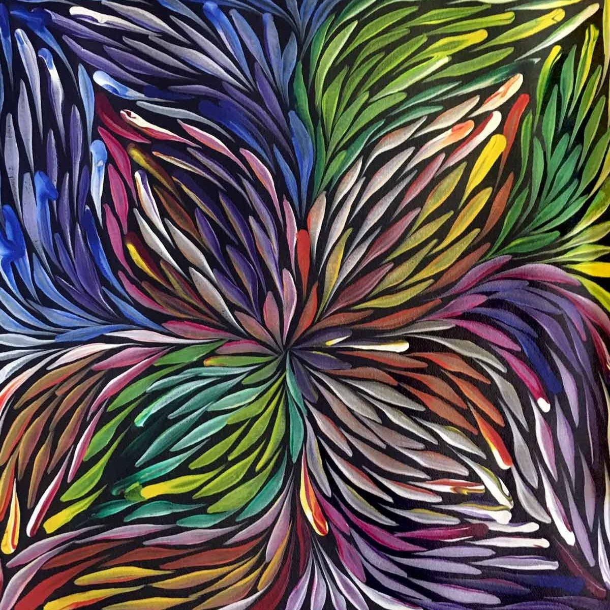 Wild Flowers by Sacha Long Petyarre, 30cm x 30cm. Aboriginal Painting. #AboriginalArt #UtopiaLane