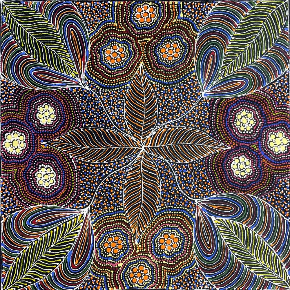 Sugarbag by Susan Hunter by Susan Hunter, 30cm x 30cm. Australian Aboriginal Art.