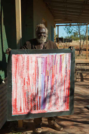 Anwekety (Conkerberry) by Motorbike Paddy by Motorbike Paddy Ngale, 90cm x 90cm. Australian Aboriginal Art.