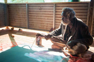 Anwekety (Conkerberry) by Motorbike Paddy by Motorbike Paddy Ngale, 90cm x 90cm. Australian Aboriginal Art.