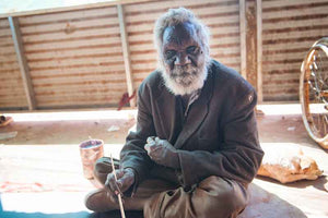 Anwekety (Conkerberry) by Motorbike Paddy by Motorbike Paddy Ngale, 90cm x 90cm. Australian Aboriginal Art.