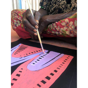 Atham-areny Story by Angelina Ngale by Angelina Ngale (Pwerle), 30cm x 30cm. Australian Aboriginal Art.