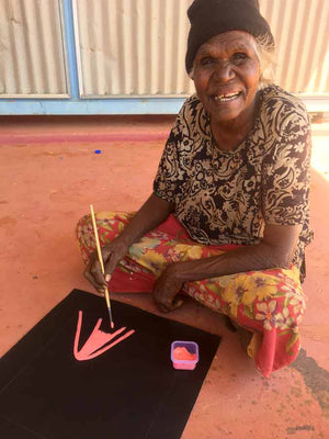 Atham-areny Story by Angelina Ngale by Angelina Ngale (Pwerle), 30cm x 30cm. Australian Aboriginal Art.