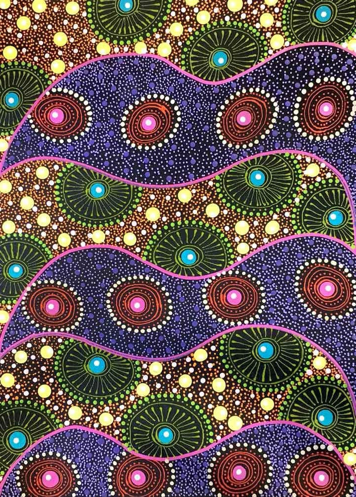 Alpar Seed Story by Karen Bird Ngale by Karen Bird Ngale, 46cm x 33cm. Australian Aboriginal Art.