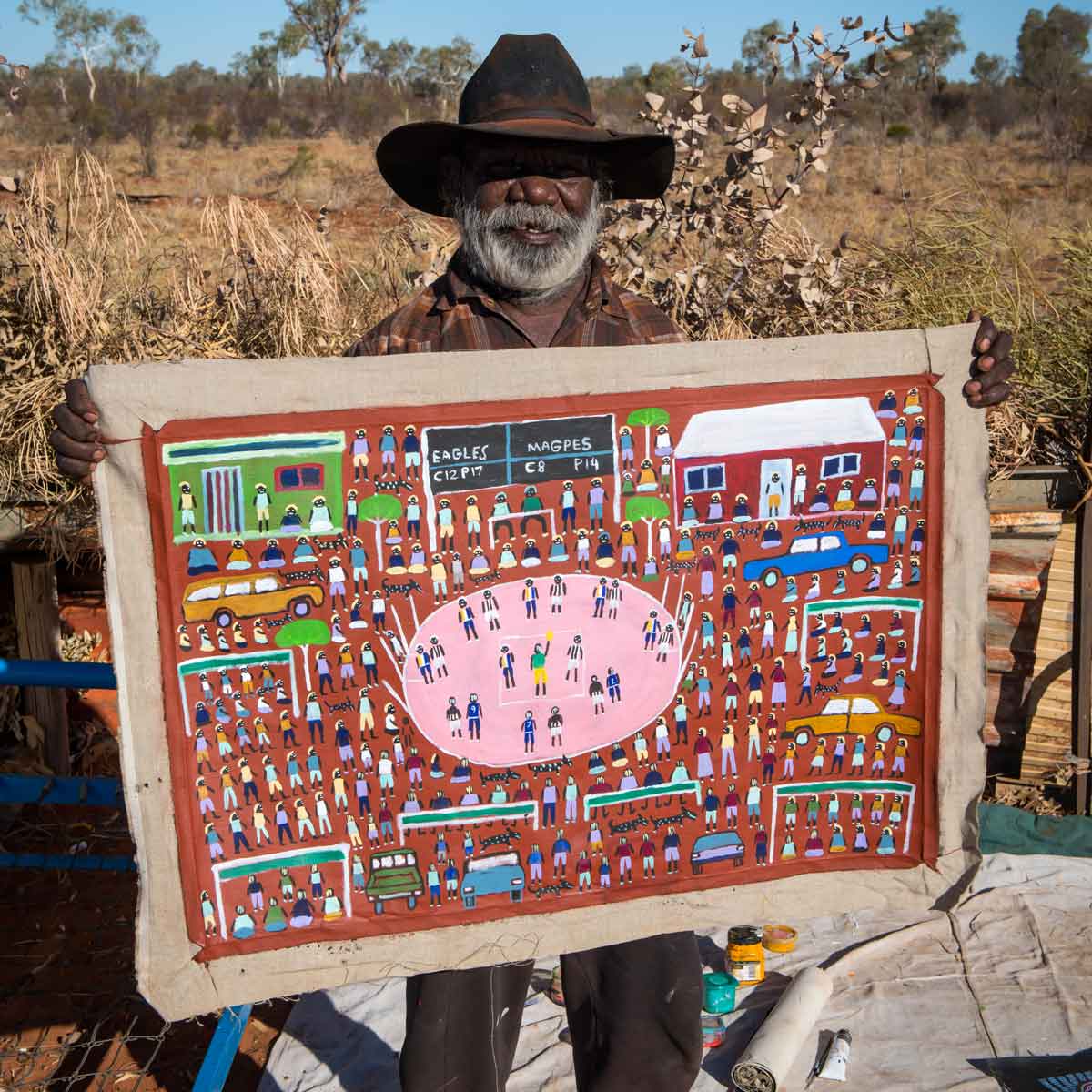 Bush Football von Dinny Kunoth Kemarre (VERKAUFT)