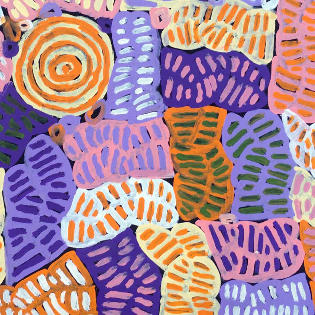 My Mother's Country by Betty Mbitjana. Australian Aboriginal Art.