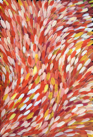 Leaves painting by Gloria Petyarre. Australian Aboriginal Art.
