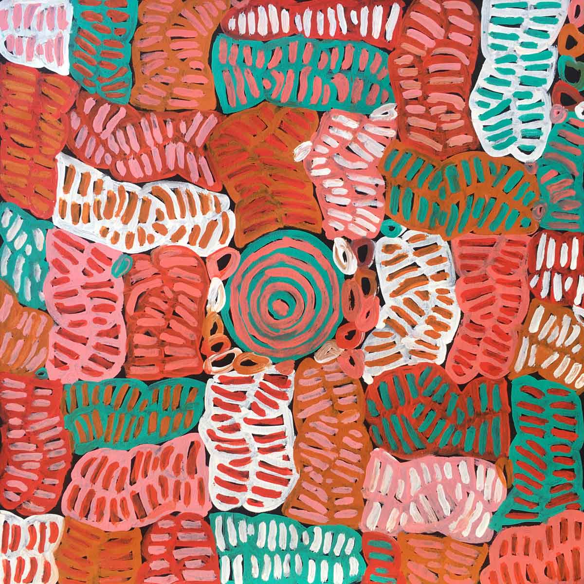 My Mother's Country by Betty Mbitjana. Australian Aboriginal Art.