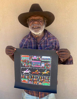 Horse Races by Dinny Kunoth Kemarre. Australian Aboriginal Art.