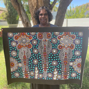 Dreamtime Sisters by Colleen Wallace Nungari. Australian Aboriginal Art.