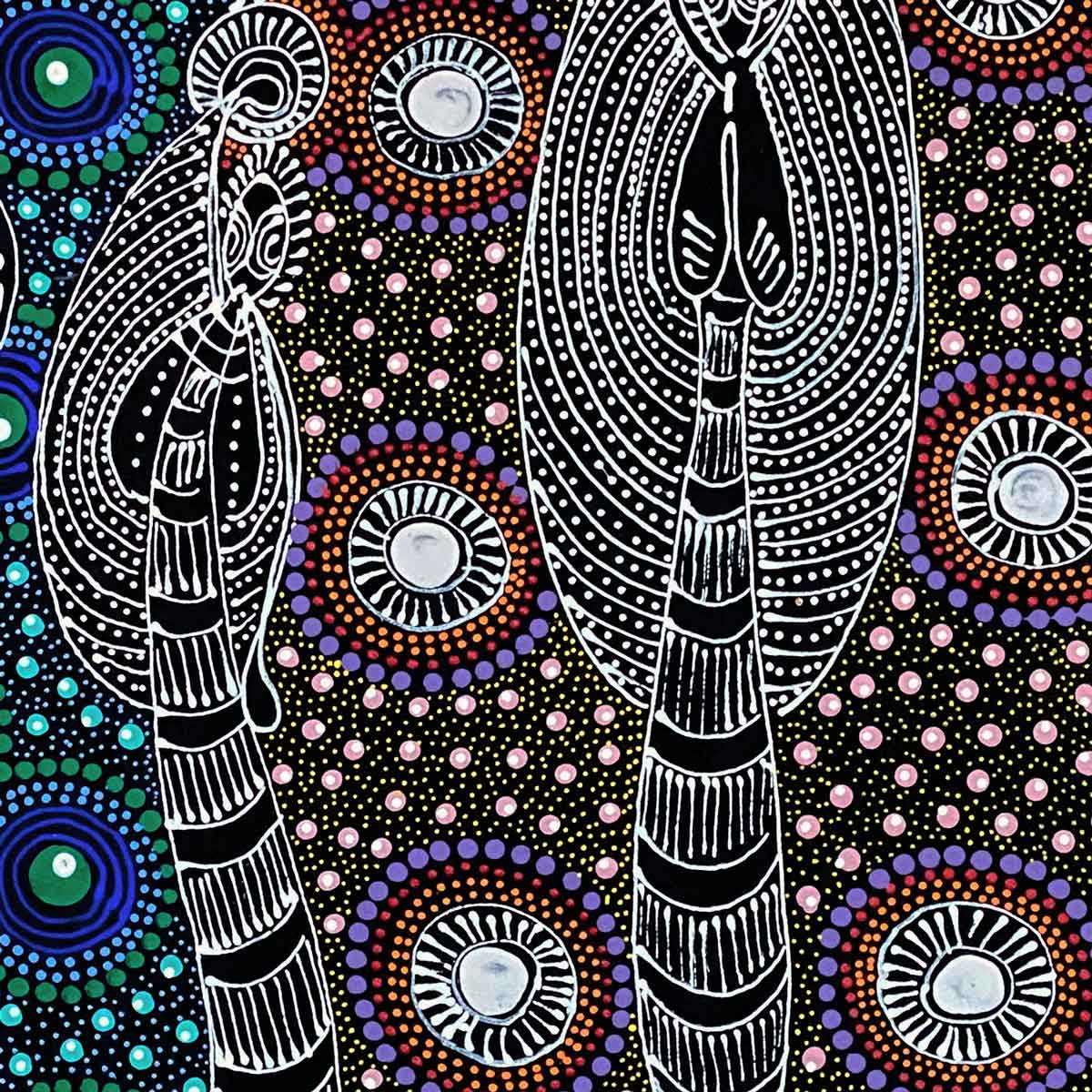 Dreamtime Sisters by Colleen Wallace Nungari. Australian Aboriginal Art.