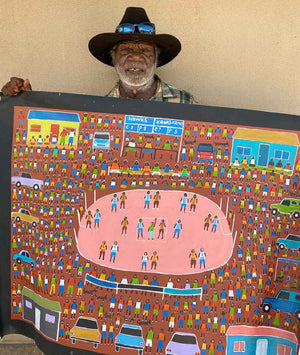 Bush Football by Dinny Kunoth Kemarre. Australian Aboriginal Art.