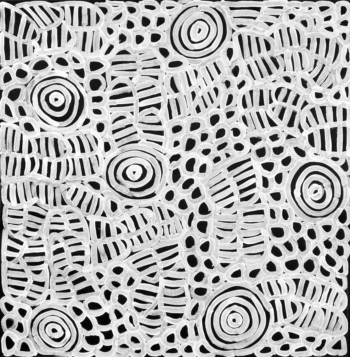 My Mother's Country by Betty Mbitjana. Australian Aboriginal Art.