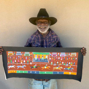 Horse Races by Dinny Kunoth Kemarre. Australian Aboriginal Art.