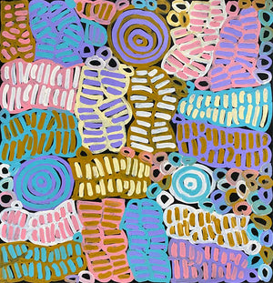 My Mother's Country by Betty Mbitjana. Australian Aboriginal painting.