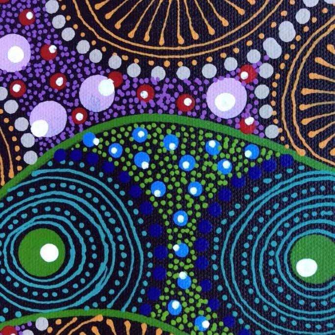 Alpar Seed Story by Karen Bird Ngale (SOLD), 30cm x 30cm. Aboriginal Painting. #AboriginalArt #UtopiaLane